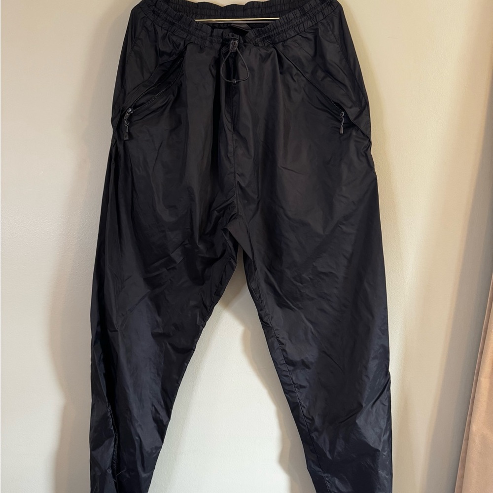 Men's Black Nylon Jogger Pants